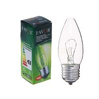 Лампа накаливания Favor B36 Свеча ДС Е27 220В 60Вт 660Лм 2700К 37х100мм картинка 